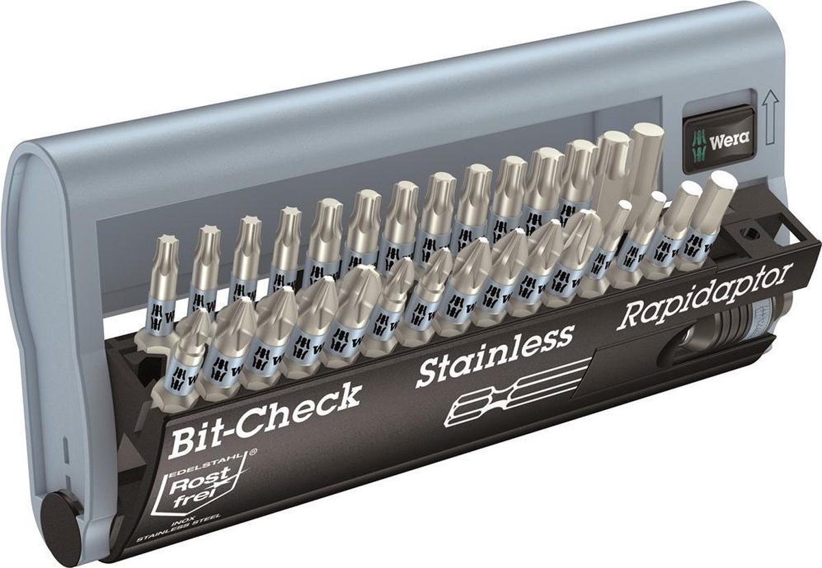 Wera BC Stainless/30 Bit-Check 05071109001 Bitsæt 30 dele Krydskærv Phillips, Krydskærv Pozidriv, Indvendig-TORX, Unbrako