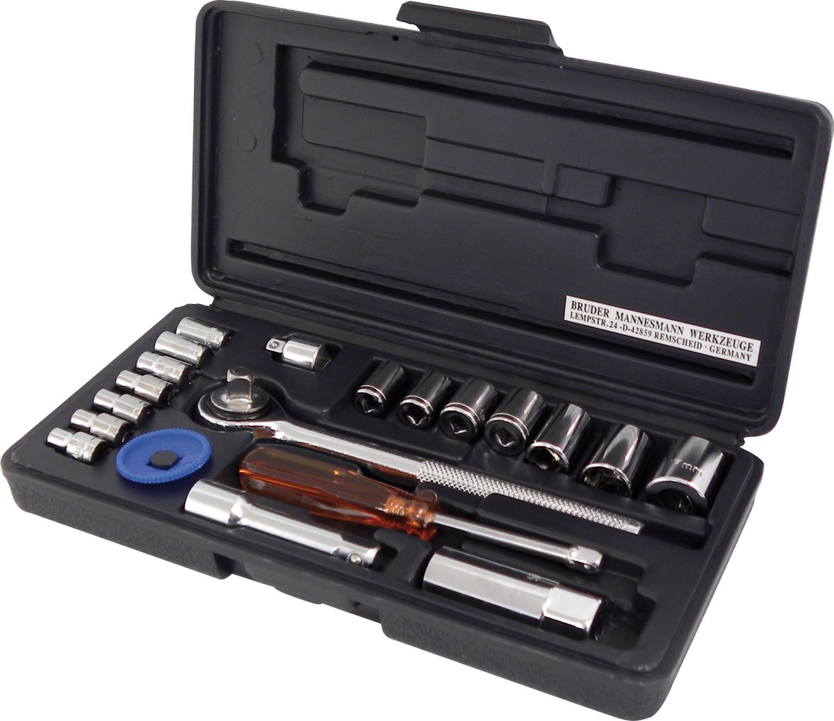 Brüder Mannesmann Topnøglesæt Metrisk 1/4 (6,3 mm), 3/8 (10 mm) 20 dele M 206