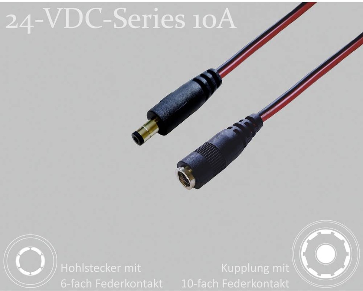 BKL Electronic DC-stikforbindelse DC-hulstik - DC-kobling 5.5 mm 2.5 mm 5.5 mm 2.5 mm 2 m 1 stk Single