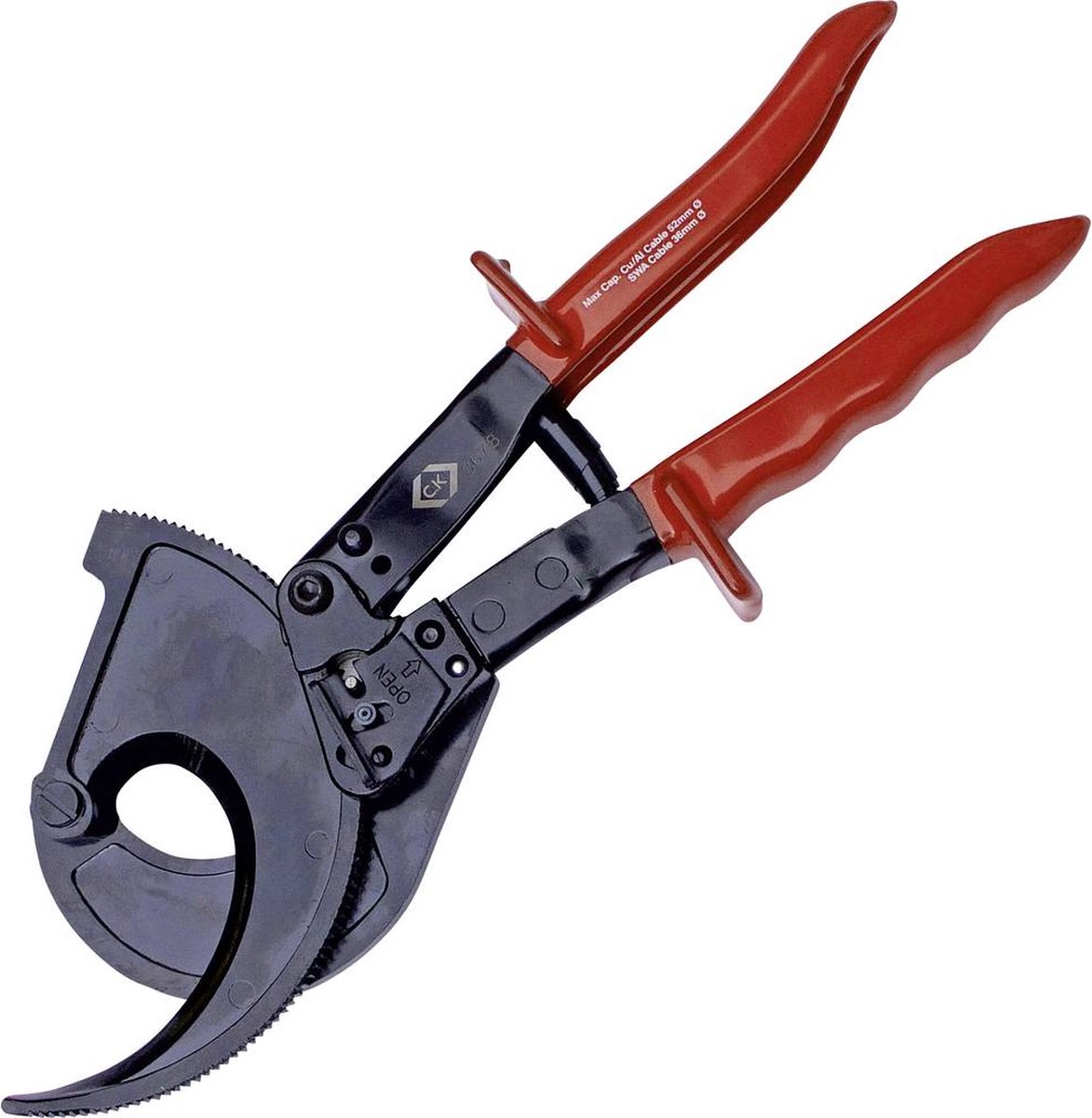 C.K T3678 Skralde-kabelskærer Passer til Stålarmeret kabel, Aluminiums- og kobberkabel, enkelt- og flerledet 52 mm