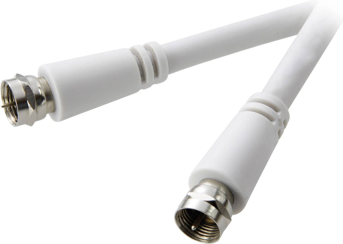 SpeaKa Professional SAT Tilslutningskabel [1x F-stik - 1x F-stik] 1.50 m 90 dB Hvid