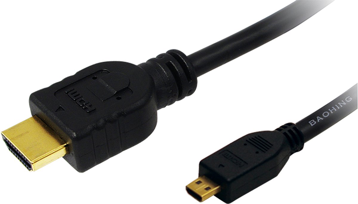 LogiLink HDMI Tilslutningskabel HDMI-A-stik, HDMI-Micro-D-stik 2.00 m Sort CH0032 4K UHD HDMI-kabel