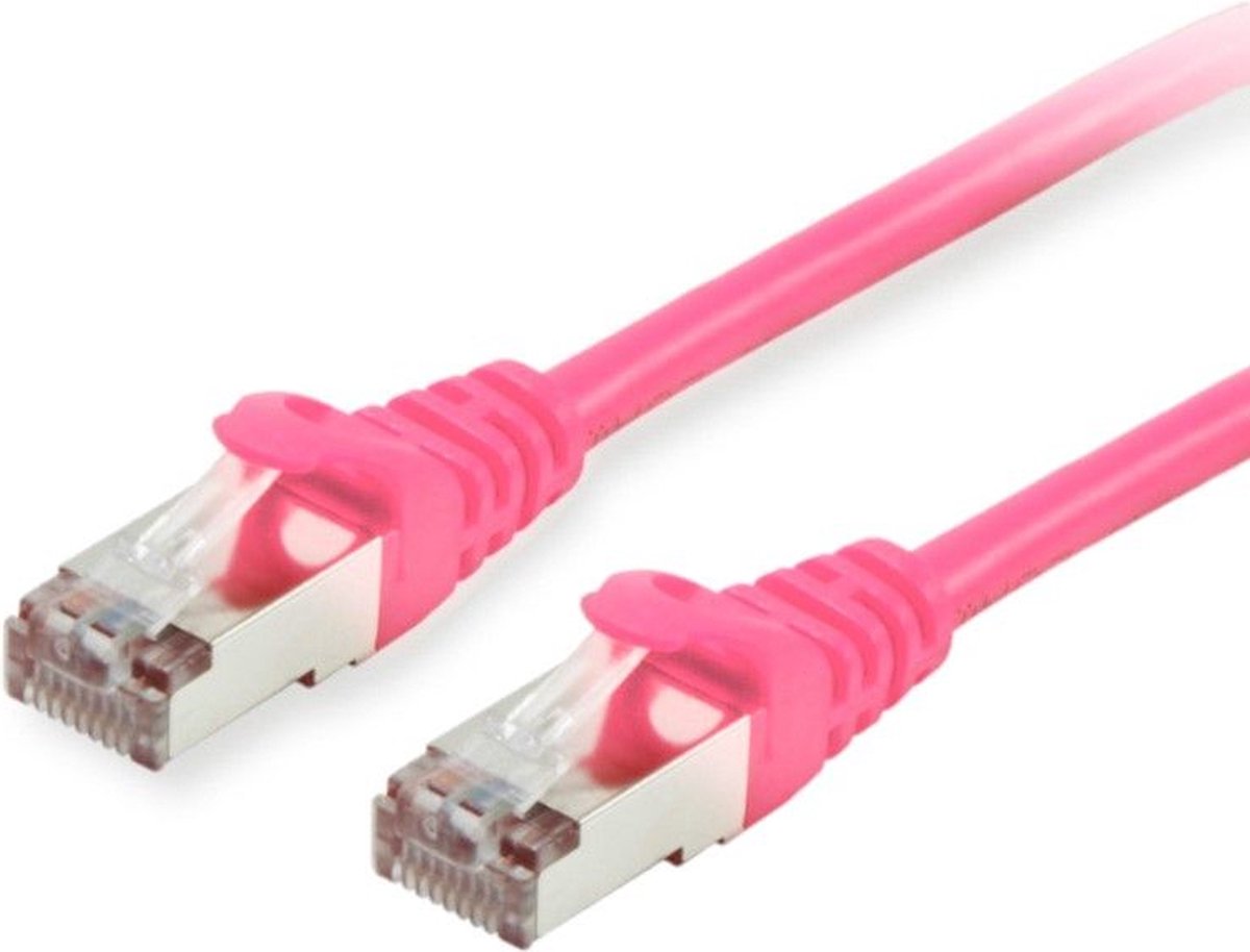 Equip 605585 RJ45 Netværkskabel, patchkabel CAT 6 S/FTP 7.50 m Pink forgyldte stik 1 stk