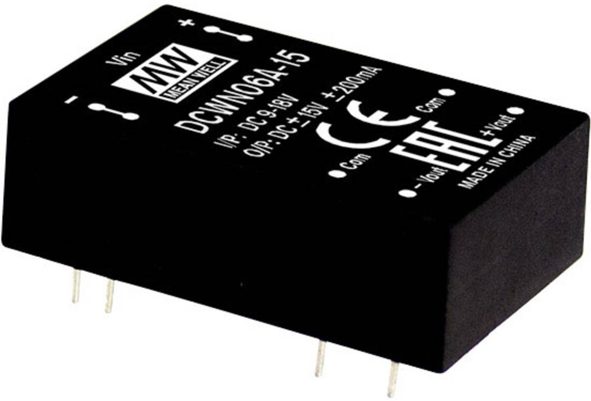 MEAN WELL DCWN06B-12 DC/DC-konverteringsmodul 250 mA 6 W Antal udgange: 2 x Indhold 1 stk