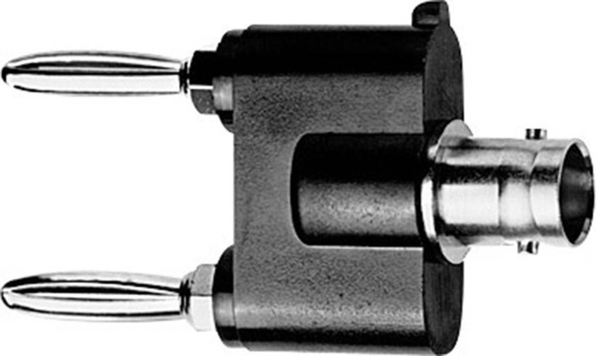 Telegärtner 100023659 Måleadapter BNC-bøsning - Lamelstik 4 mm, Lamelstik 4 mm Sort, Sølv