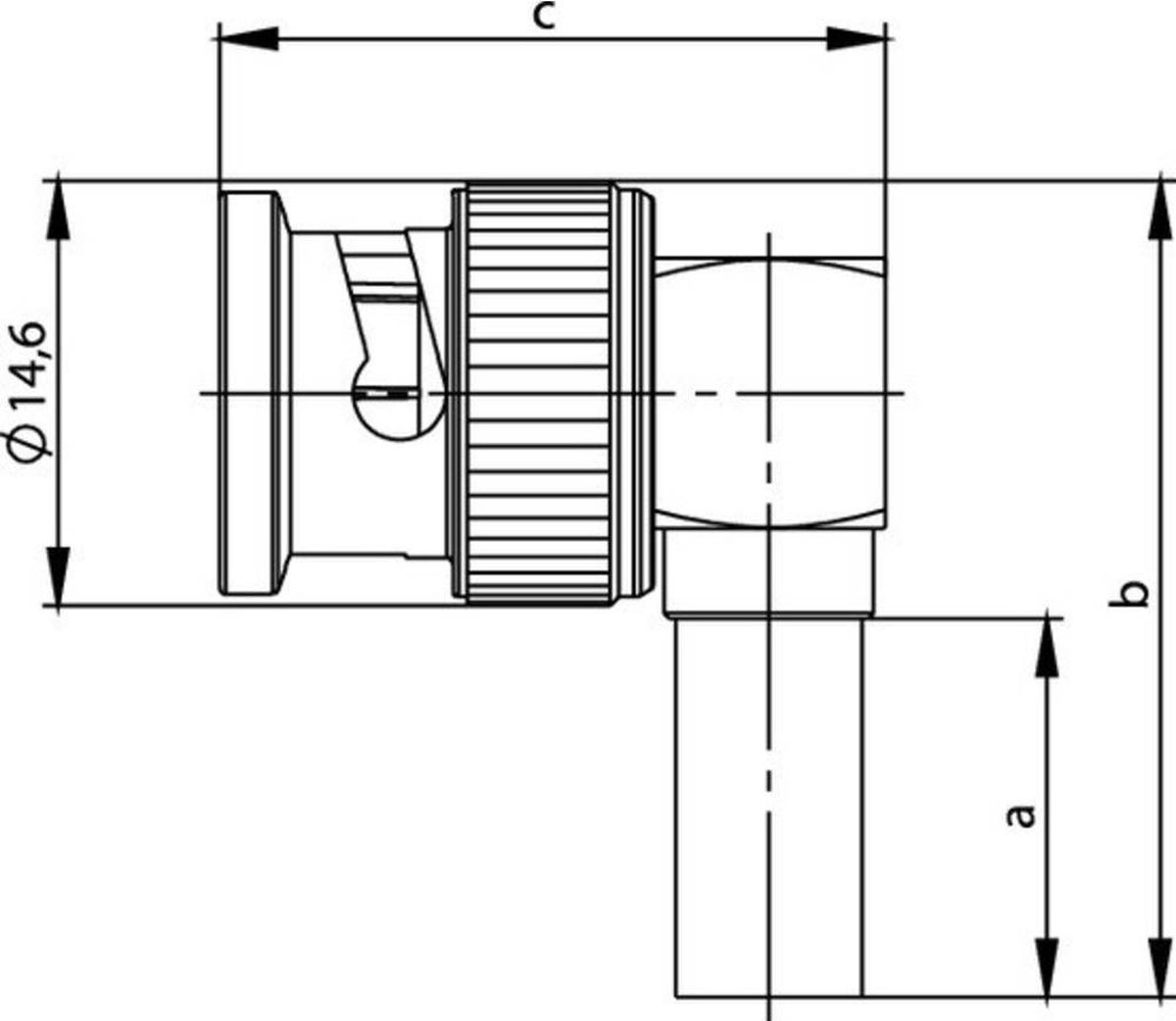 Telegärtner 100023340 100023340 BNC-stikforbindelse Stik, vinklet 50 Ω 1 stk