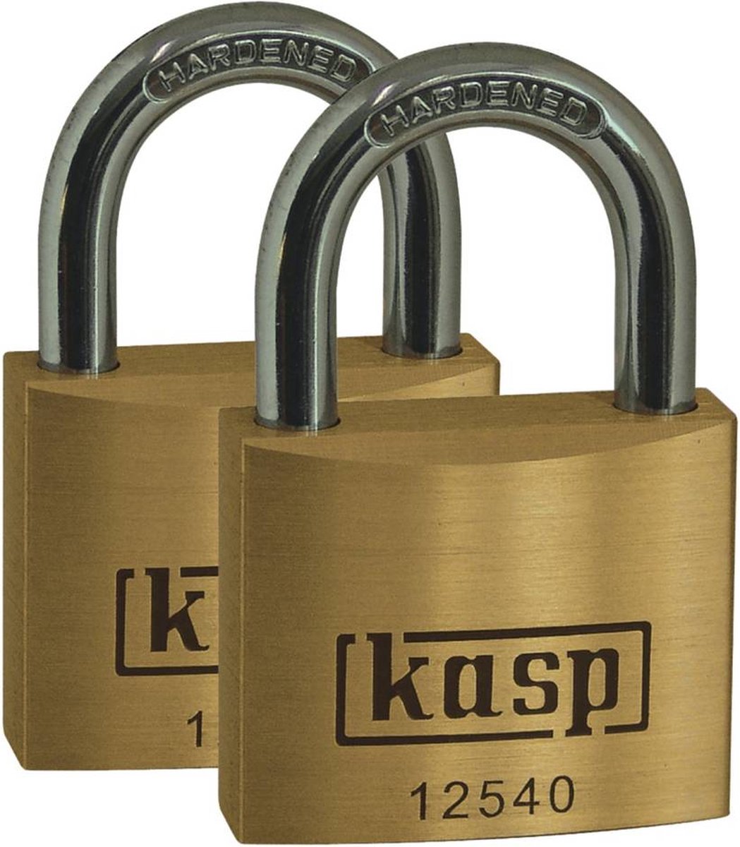 Kasp K12550D2 Hængelås 50 mm Identiske Gyldengul Nøglelås