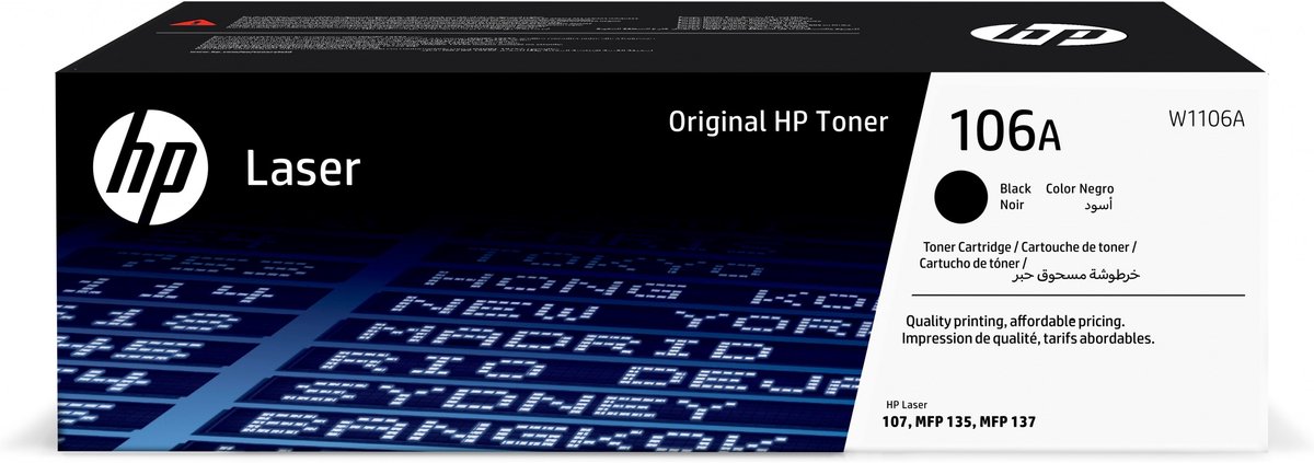 HP Tonere 106A Original Sort 1000 Sider W1106A