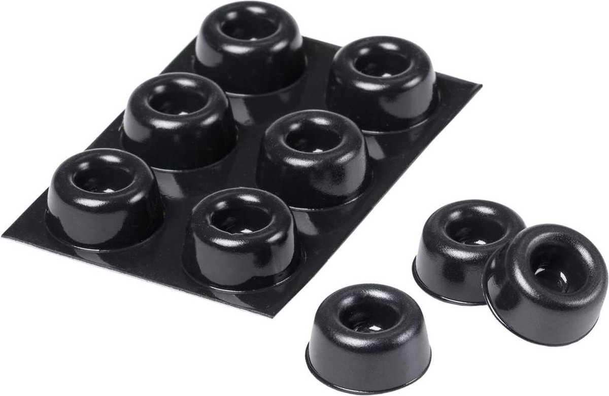 3M SJ 5009 MPBB Chassisfod Selvklæbende, Rund Sort (Ø x H) 22.3 mm x 10.1 mm 6 stk