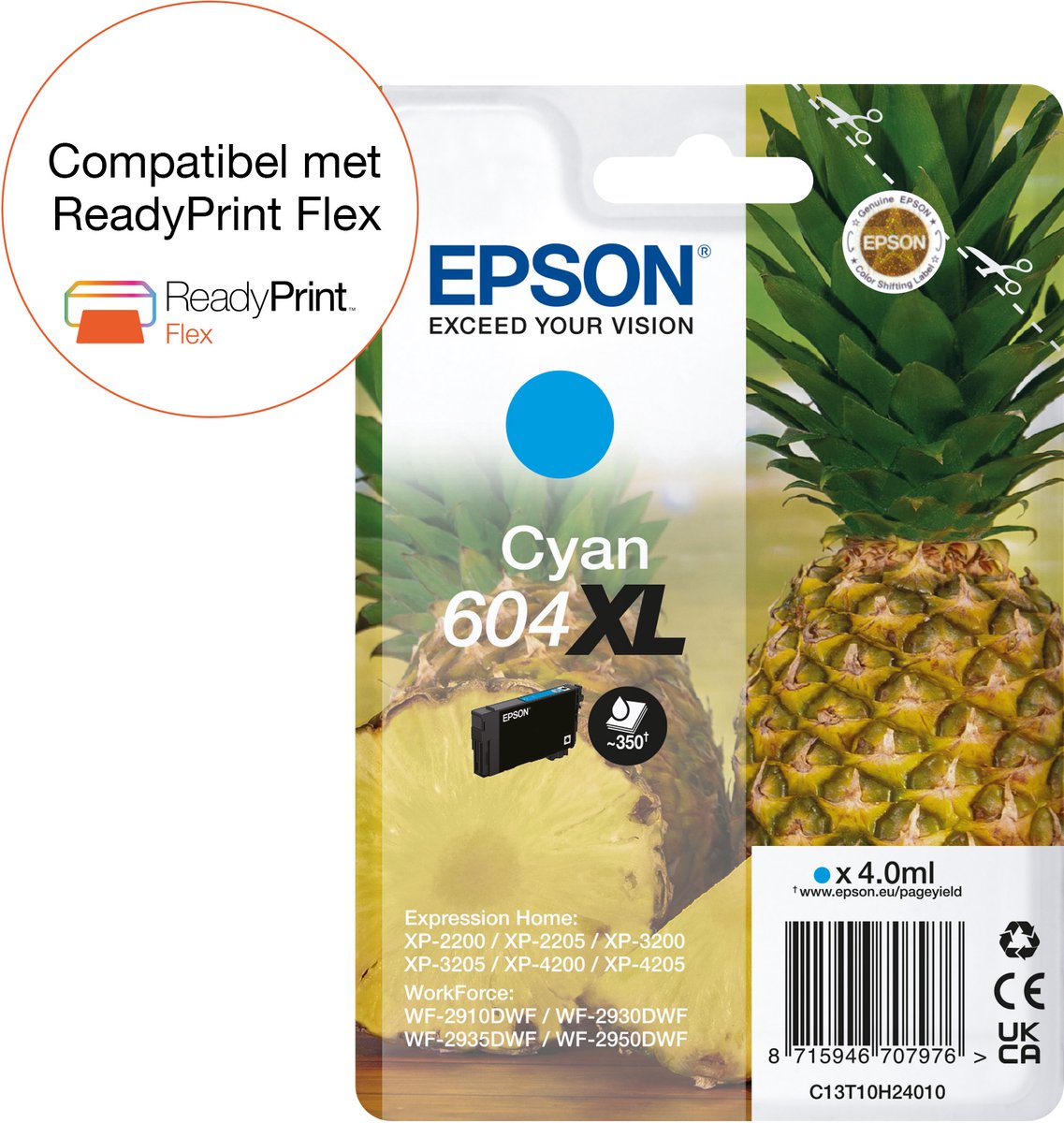 Epson Blæk 604XL Original Single Cyan C 13 T 10H24010