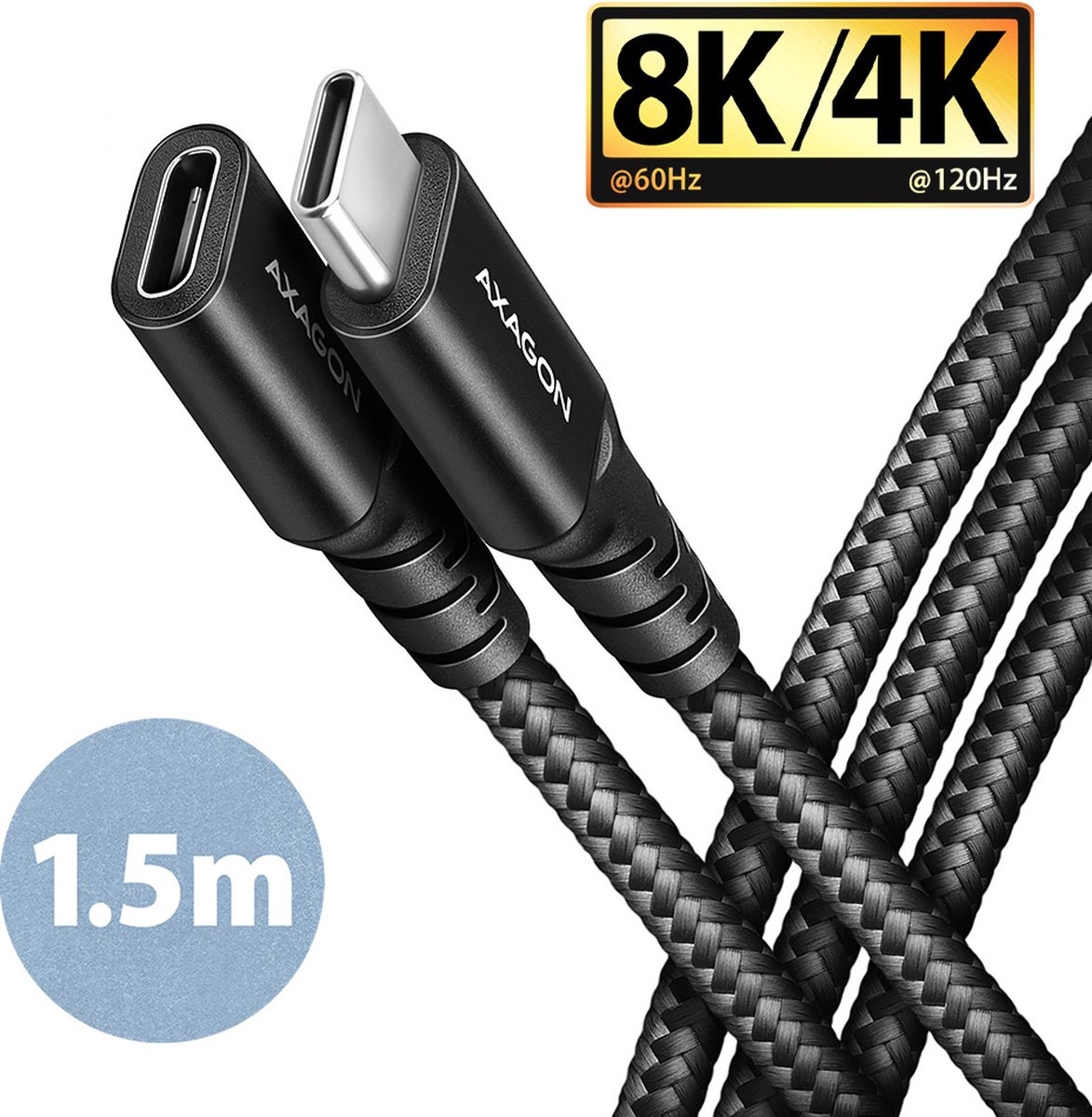 AXAGON USB-C kabel USB 3.2 Gen2 USB-C® bøsning , USB-C® stik 1.5 m Flerfarvet BUCM32-CF15AB