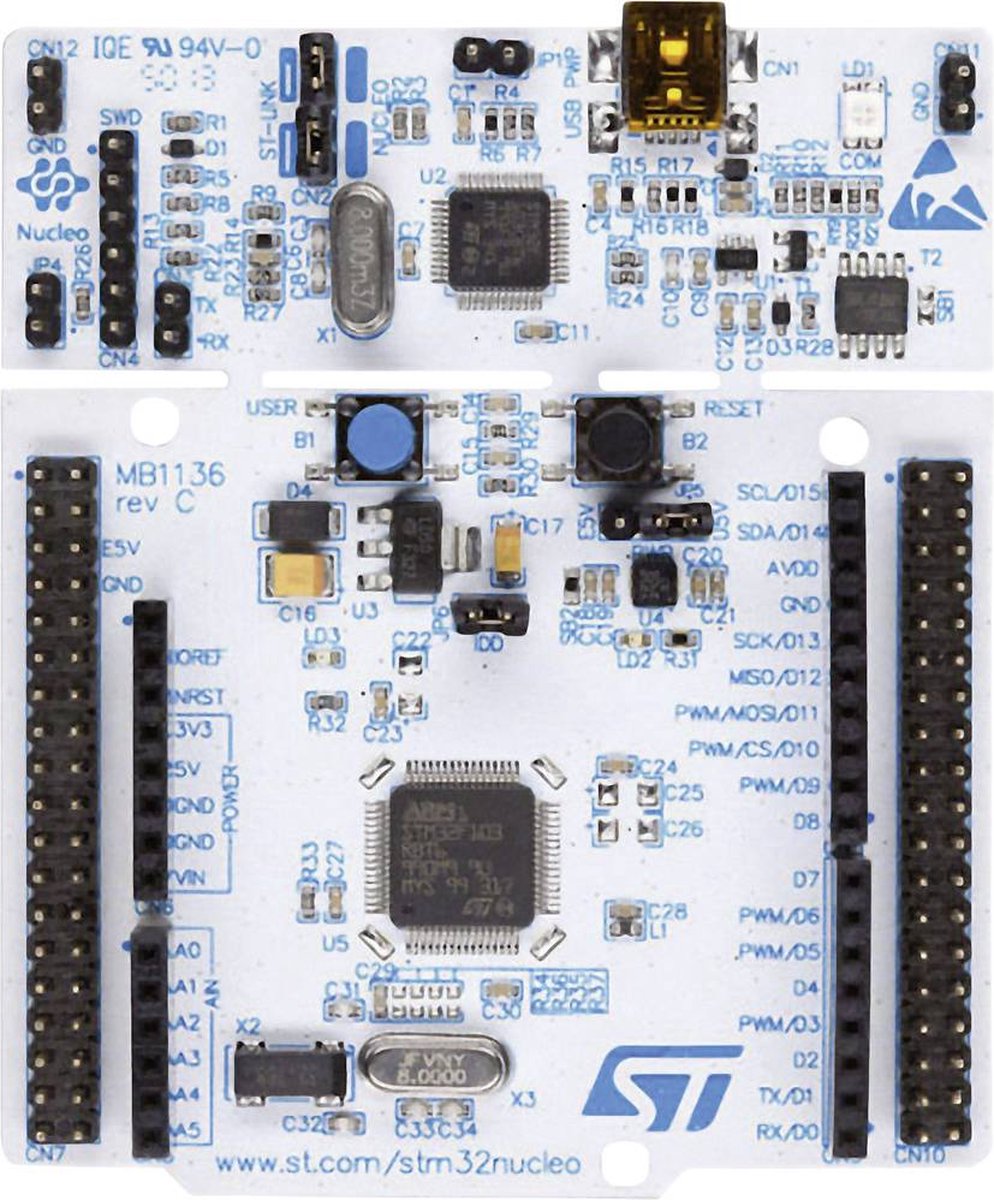 STMicroelectronics NUCLEO-L152RE Udviklingsboard NUCLEO-L152RE STM32 STM32 L1 Series