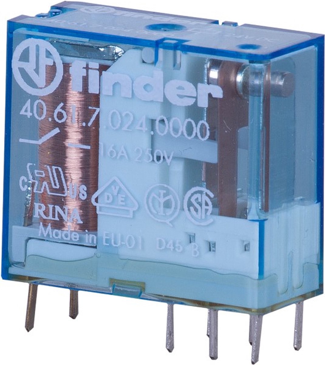 Finder 40.61.7.024.1020 Printrelæ 24 V/DC 16 A 1 x skiftekontakt 1 stk