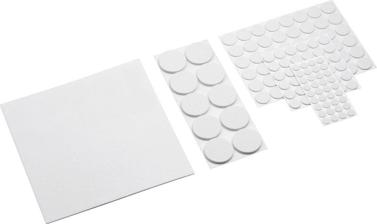 Metafranc WU0281170 Filtpuder Selvklæbende, Rund Hvid 1 Set Package