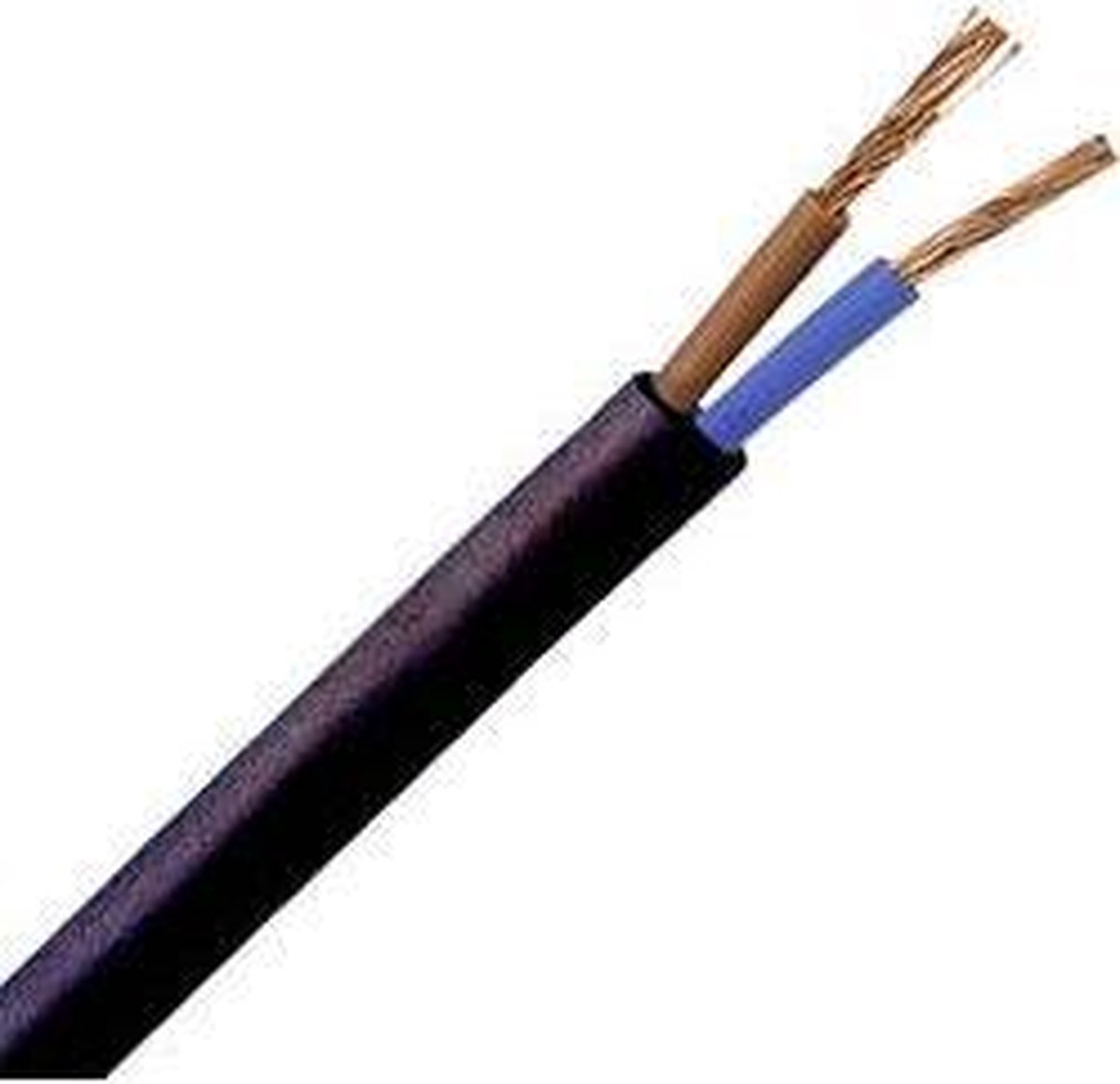 Kopp 152210845 Slangekabel H03VV-F 2 x 0.75 mm² Sort 10 m