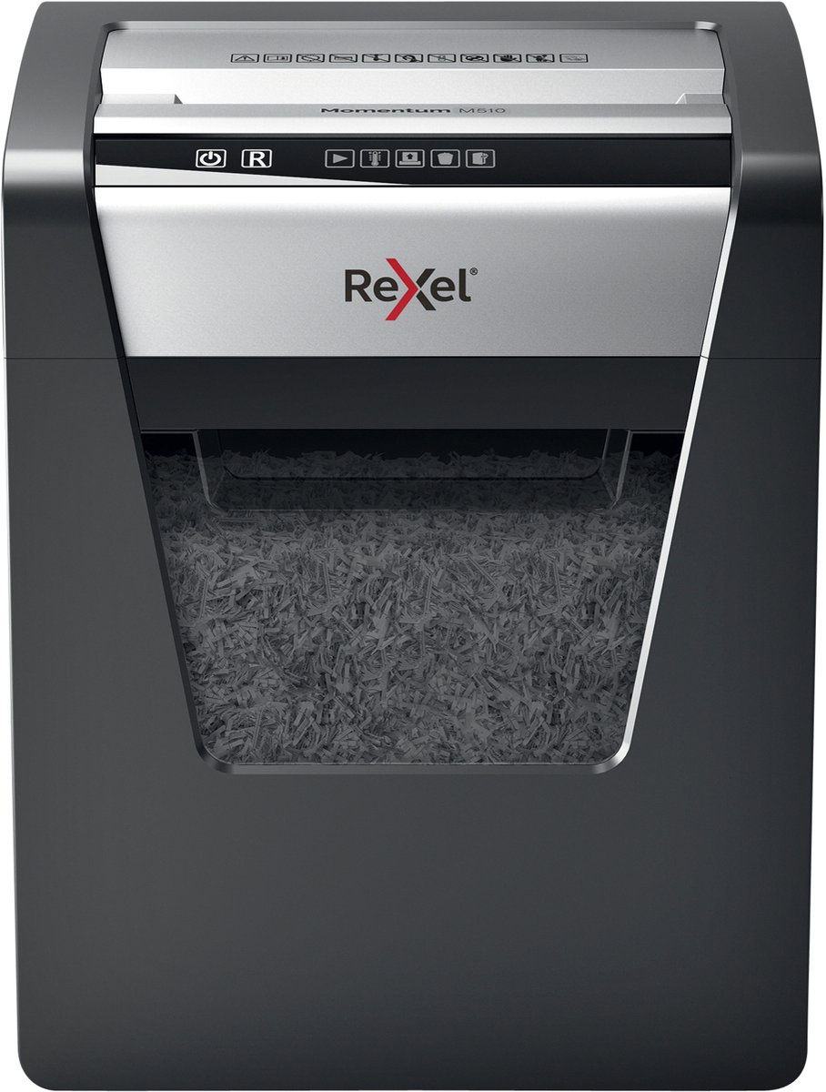 Rexel Momentum M510 Makulator Mikroskæring 2 x 15 mm 23 l Arkantal (max.): 10 Blad Makulerer også Hæfteklammer, Papirclips