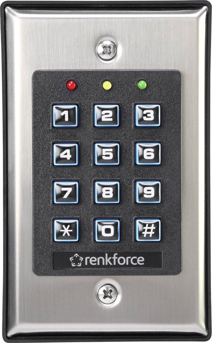 Renkforce 1582597 Kodelås Overflademonteret med belyst tastatur