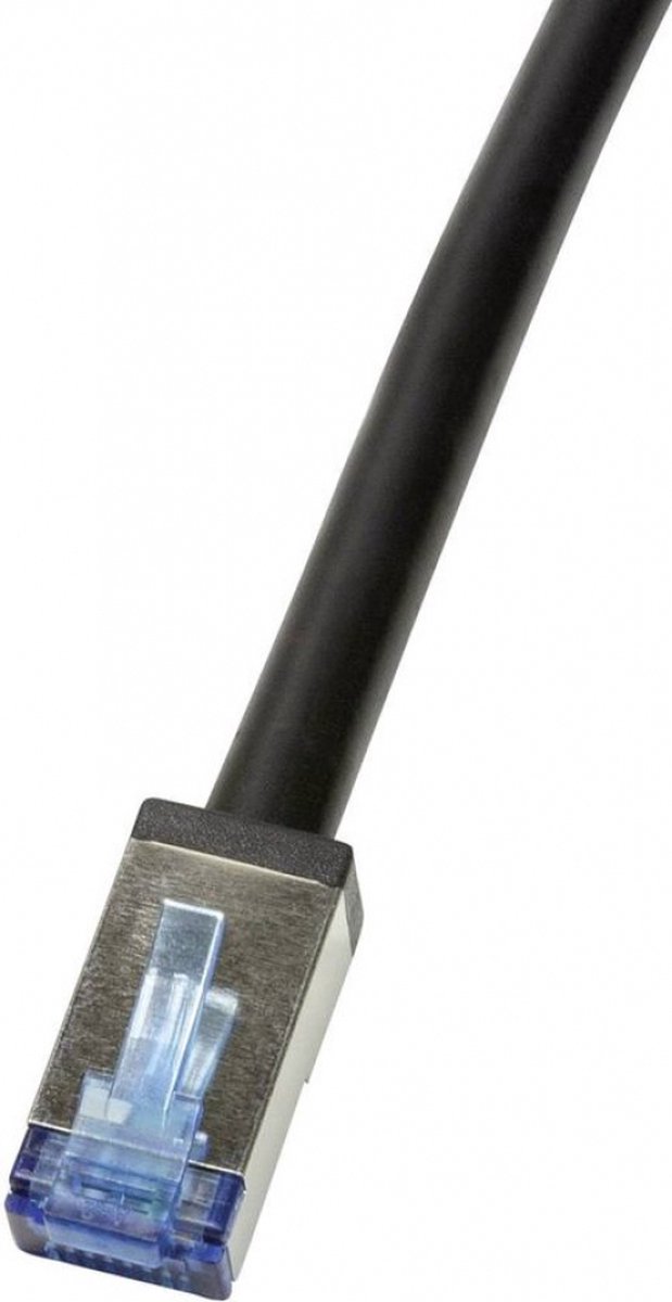 LogiLink CQ7093S RJ45 Netværkskabel, patchkabel CAT 6A S/FTP 10.00 m Sort Afskærmet, UV-bestandig, Oliebestandig 1 stk