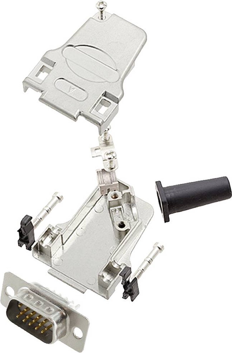 encitech D45ZF09-HDP15-W-K 6355-8064-01 D-SUB stiftliste-sæt 45 ° Poltal: 15 Loddekop 1 stk