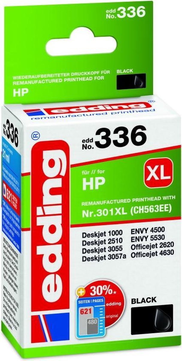 Edding Blæk erstatter HP 301XL (CH563EE) Kompatibel Sort EDD-336 18-336