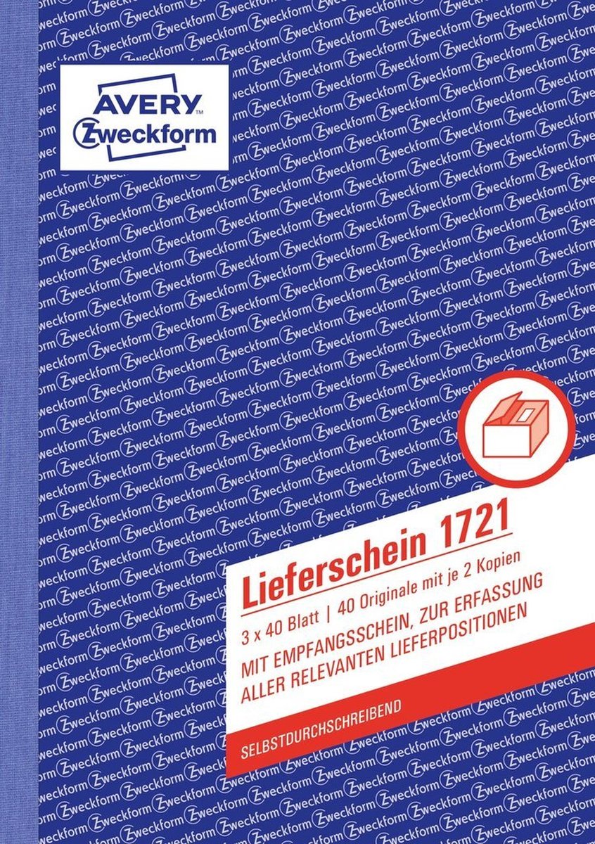 Avery-Zweckform Følgeseddel formular 1721 DIN A5 Hvid Antal blade: 40