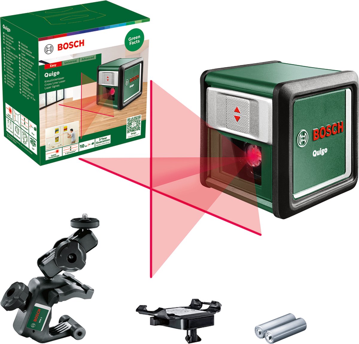 Bosch Home and Garden Quigo Krydslinjelaser Selvnivellerende