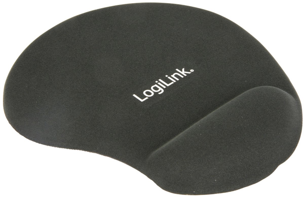 LogiLink ID0027 Musemåtte med håndledsstøtte Ergonomisk korrekt Sort