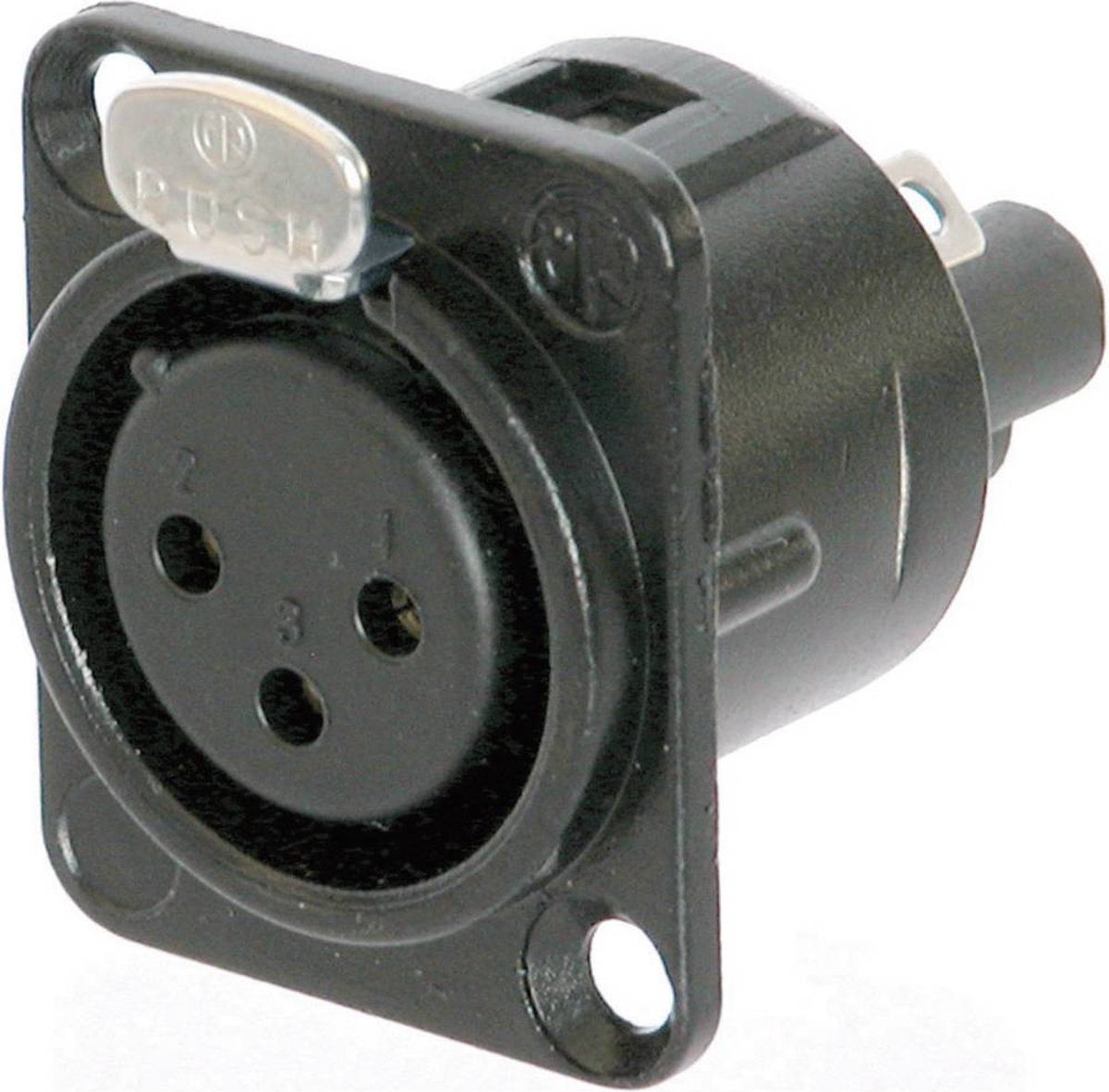 Neutrik NC3FD-S-1-B XLR-stik Flangetilslutning, kontakter lige Poltal: 3 Sort 1 stk