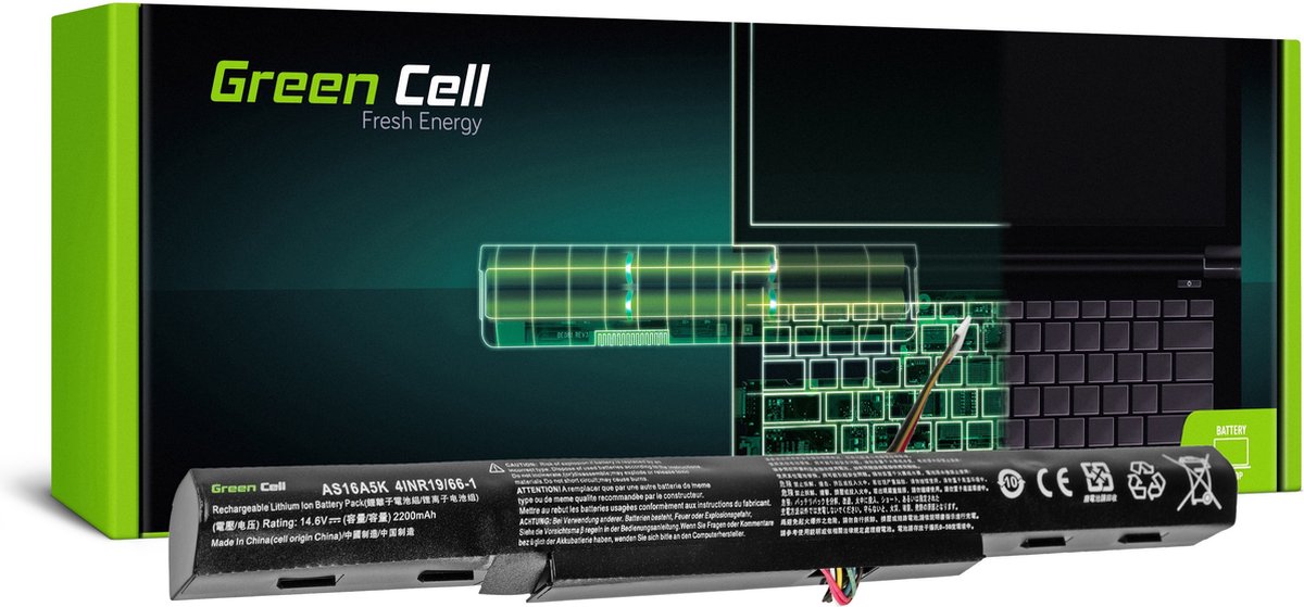 Green Cell Bærbar computer-batteri AS16A5K AS16A7K AS16A8K 14.8 V 2200 mAh Acer