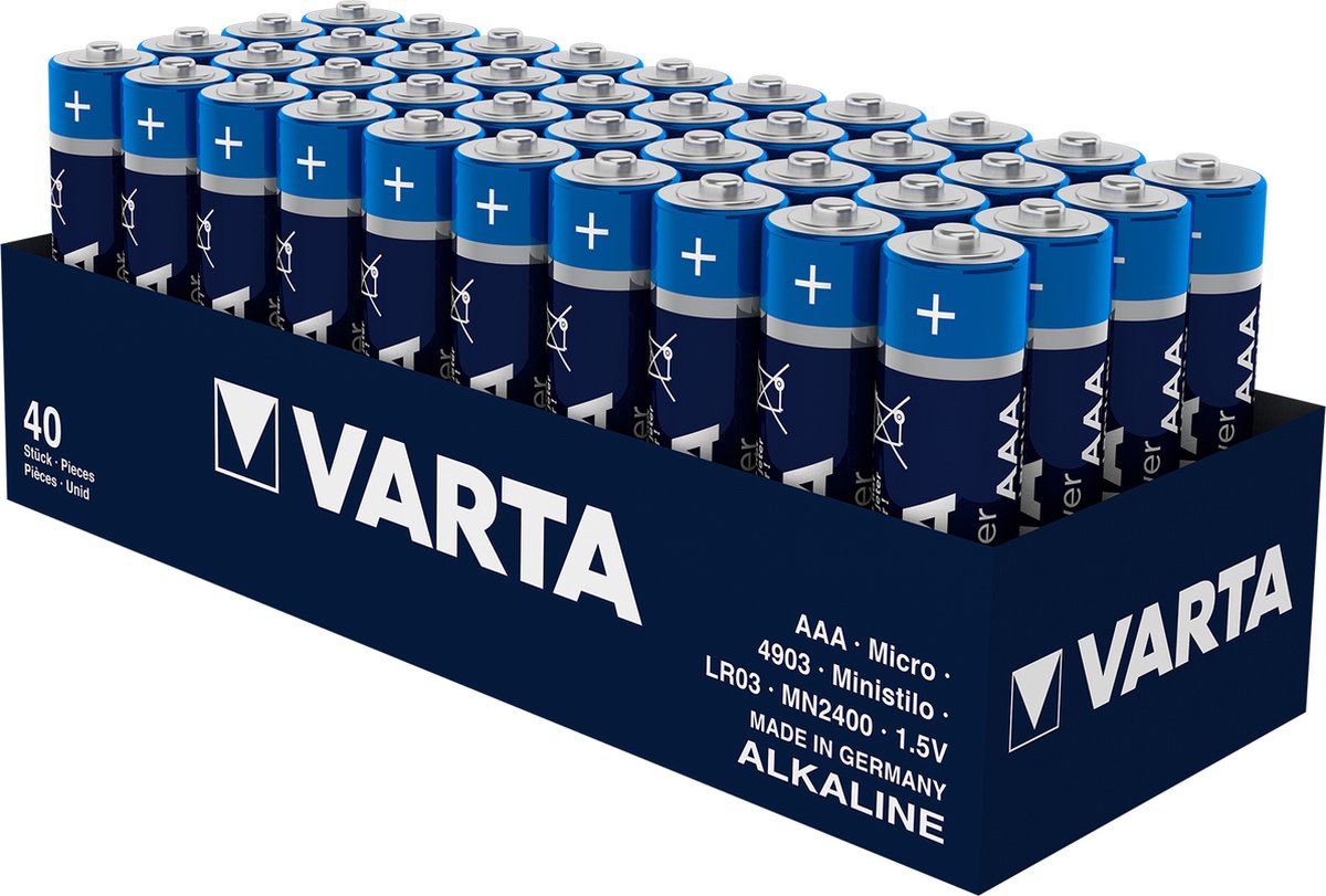 Varta AAA-batteri LONGLIFE Power AAA Tray 40 Alkali-mangan 1.5 V 40 stk