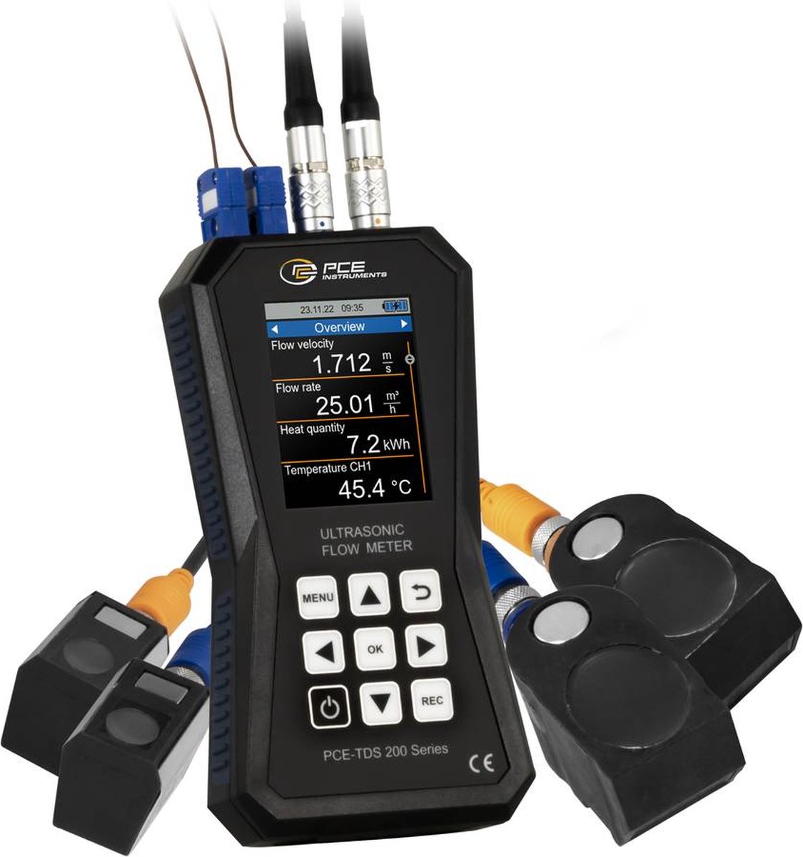 PCE Instruments Ultralydssensor PCE-TDS 200+ SM Driftsspænding (område): 5 V måleområde: 0 - 32 m/s 1 stk
