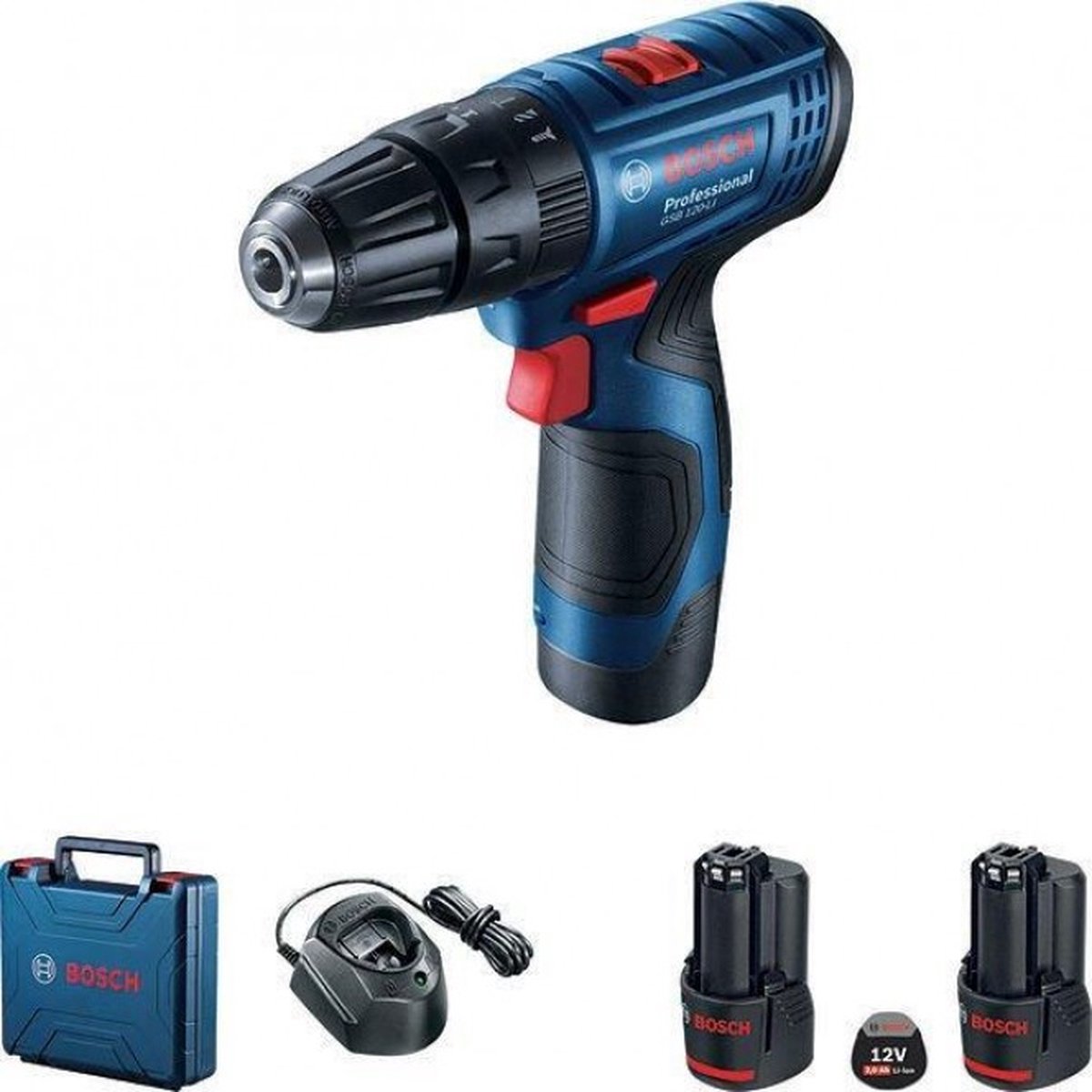 Bosch Professional GSB 120-LI 06019G8100 Batteri boremaskine 12 V 2.0 Ah Litium inkl. ekstra batteri