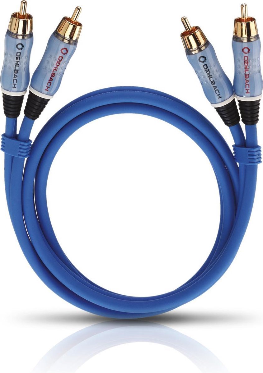 Phono Audio Tilslutningskabel [2x Cinch-stik - 2x Cinch-stik] 5.00 m Blå forgyldte stik Oehlbach BEAT!