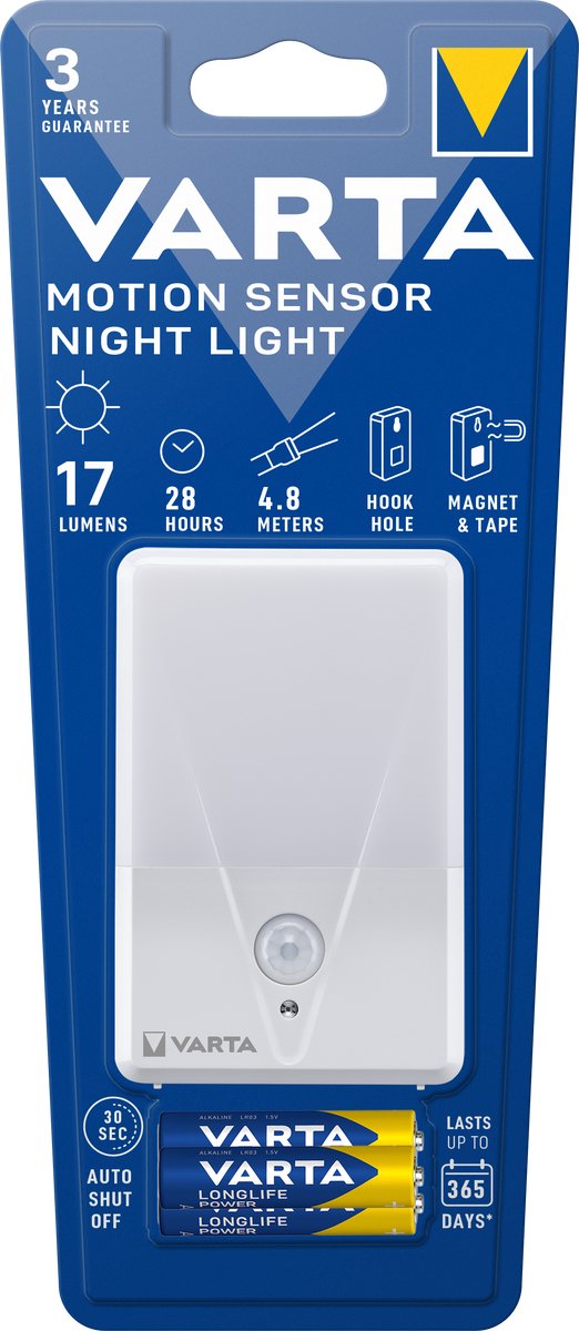 Varta Motion Sensor Night Light 16624101421 Natbelysning med bevægelsessensor Måne og stjerner LED (RGB) Varmhvid Hvid