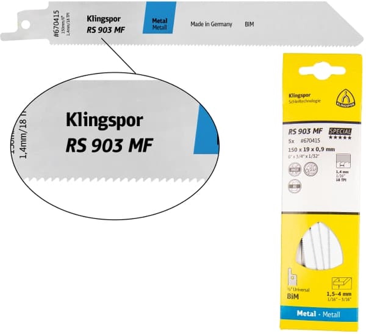 Klingspor 670434 Bajonetsavklinge Savbladslængde 210 mm 5 stk