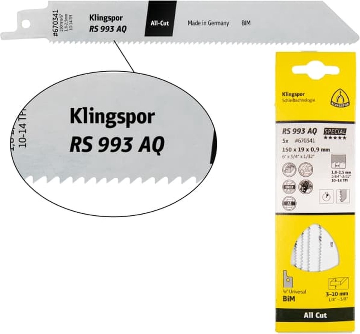 Klingspor 670341 Bajonetsavklinge Savbladslængde 130 mm 5 stk