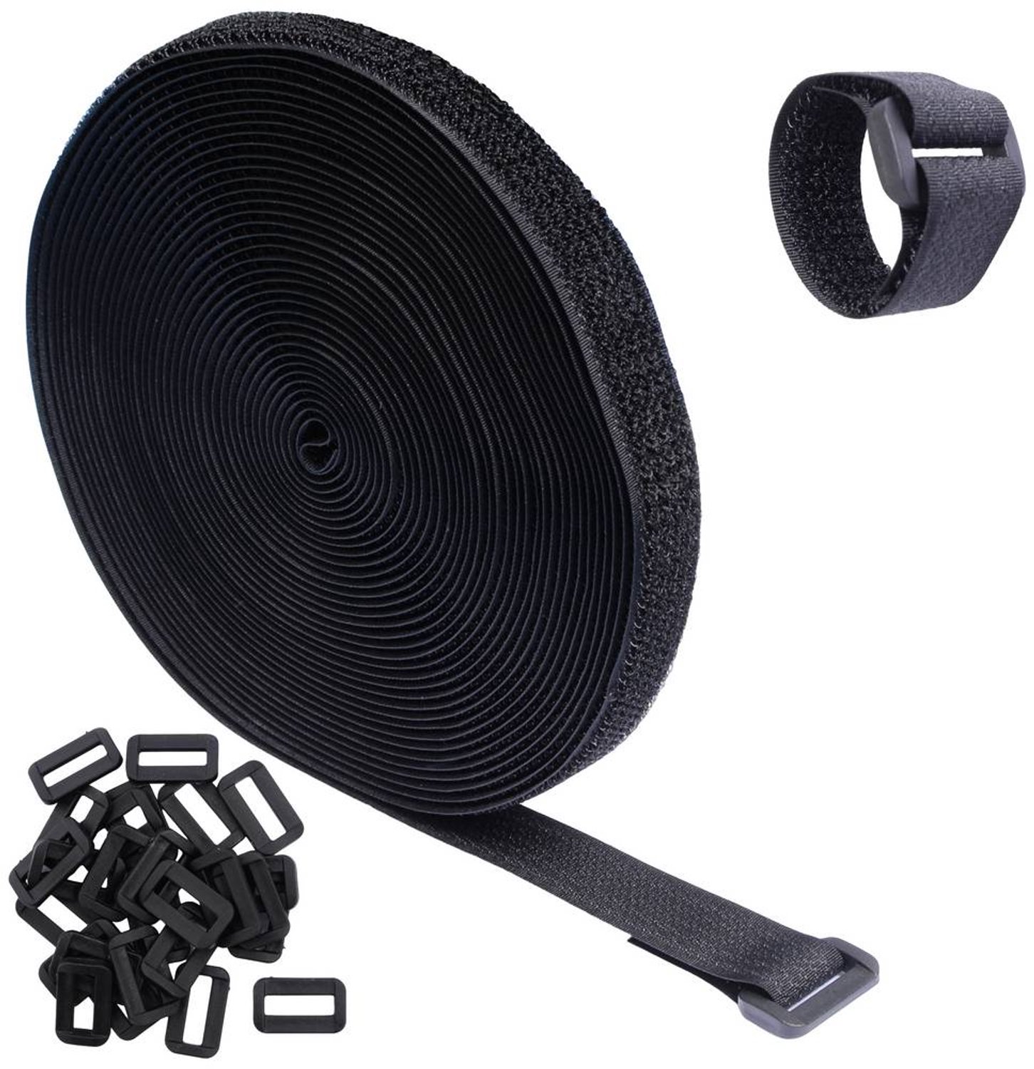 Quadrios 23CA190 #####Hakenband til samling Hæftedel (L x B) 10 m x 20 mm Sort 10 m