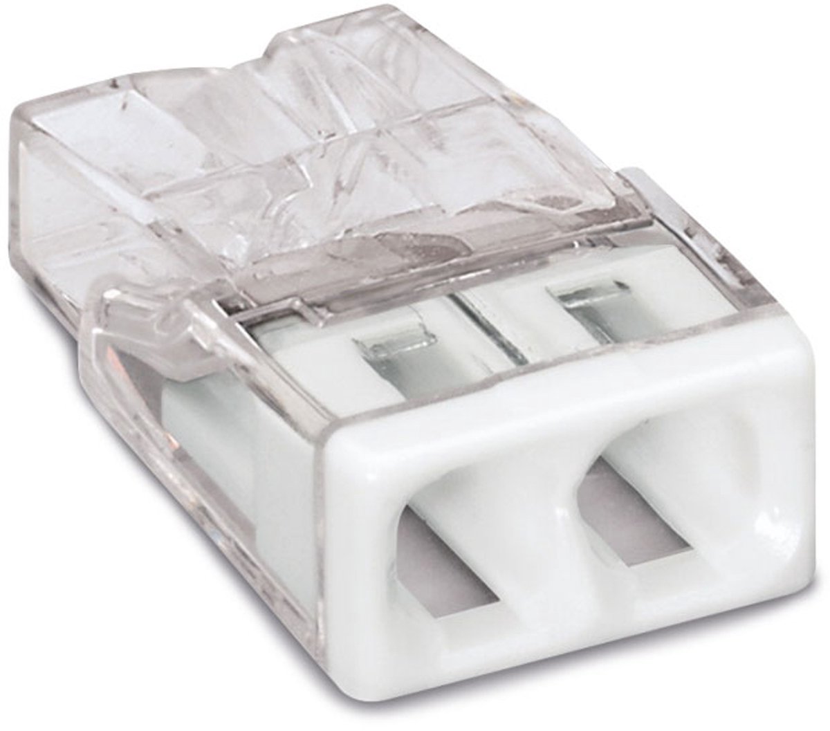 Dåseklemme stift: 0.5-2.5 mm² Poltal: 2 WAGO 2273 100 stk Transparent, Hvid