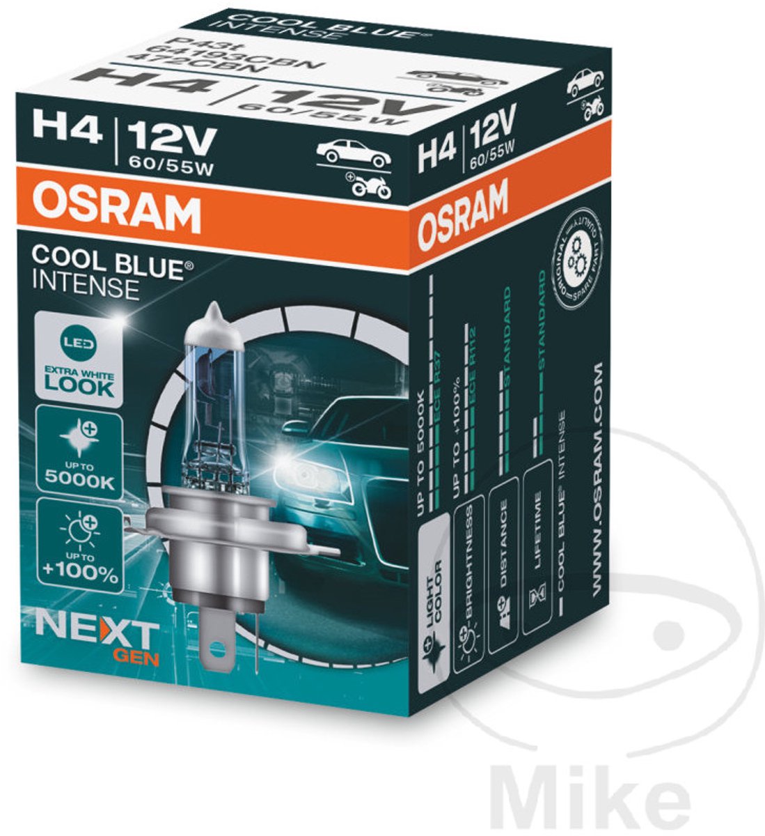 Osram Automotive 64193CBN halogen lyskilde COOL BLUE® INTENSE H4 60/55 W 12 V