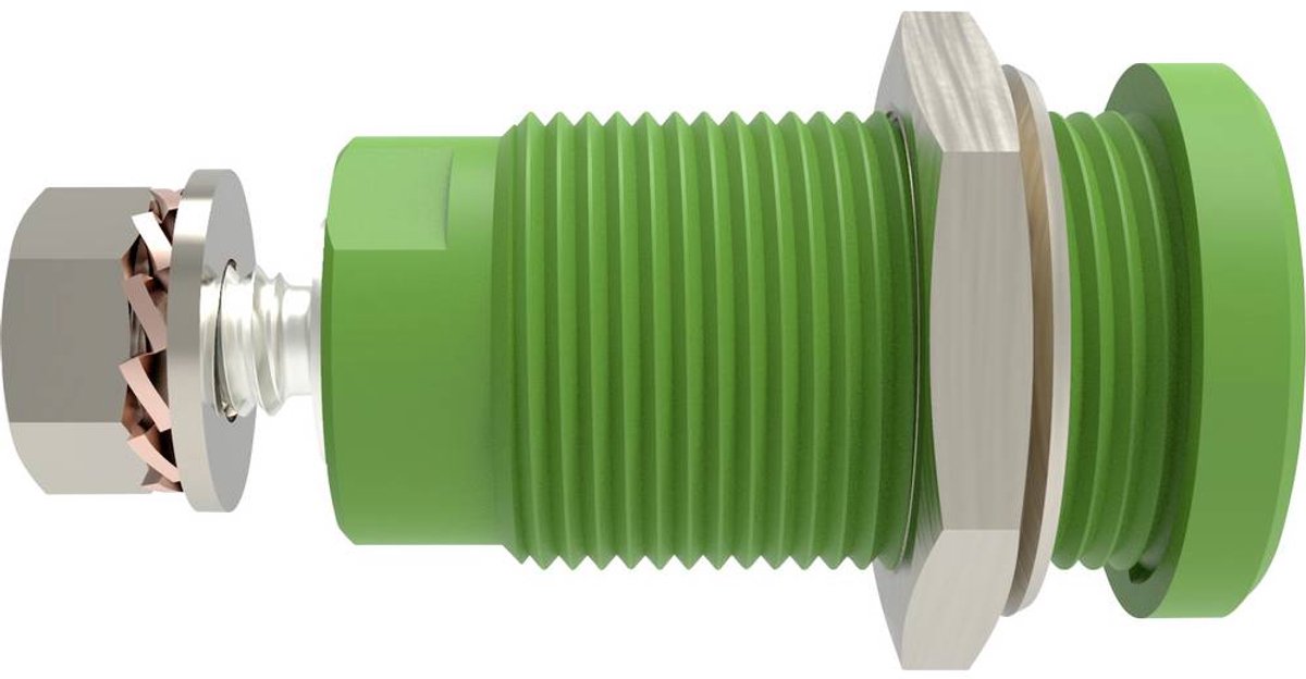 Schützinger DI SEB 9424 Ni / GN Sikkerhedsindbygningsbøsning lige Stift-diameter: 4 mm Grøn 1 stk