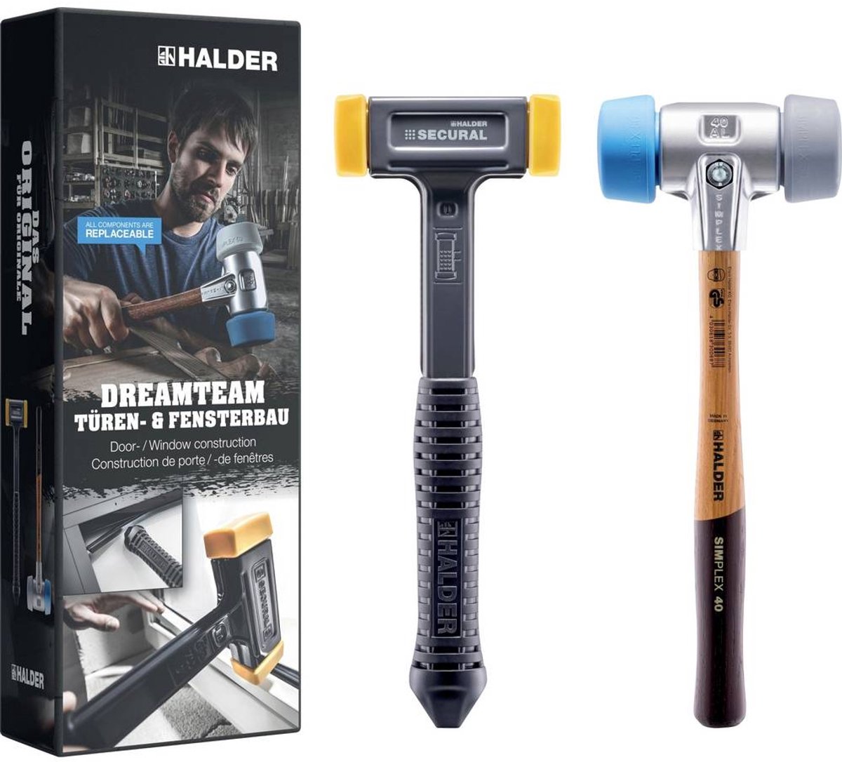 Halder Aktionsbox Dreamteam 3113s003 Hammer-sæt Middelhård, blød; 1650 g 135 mm 2 stk