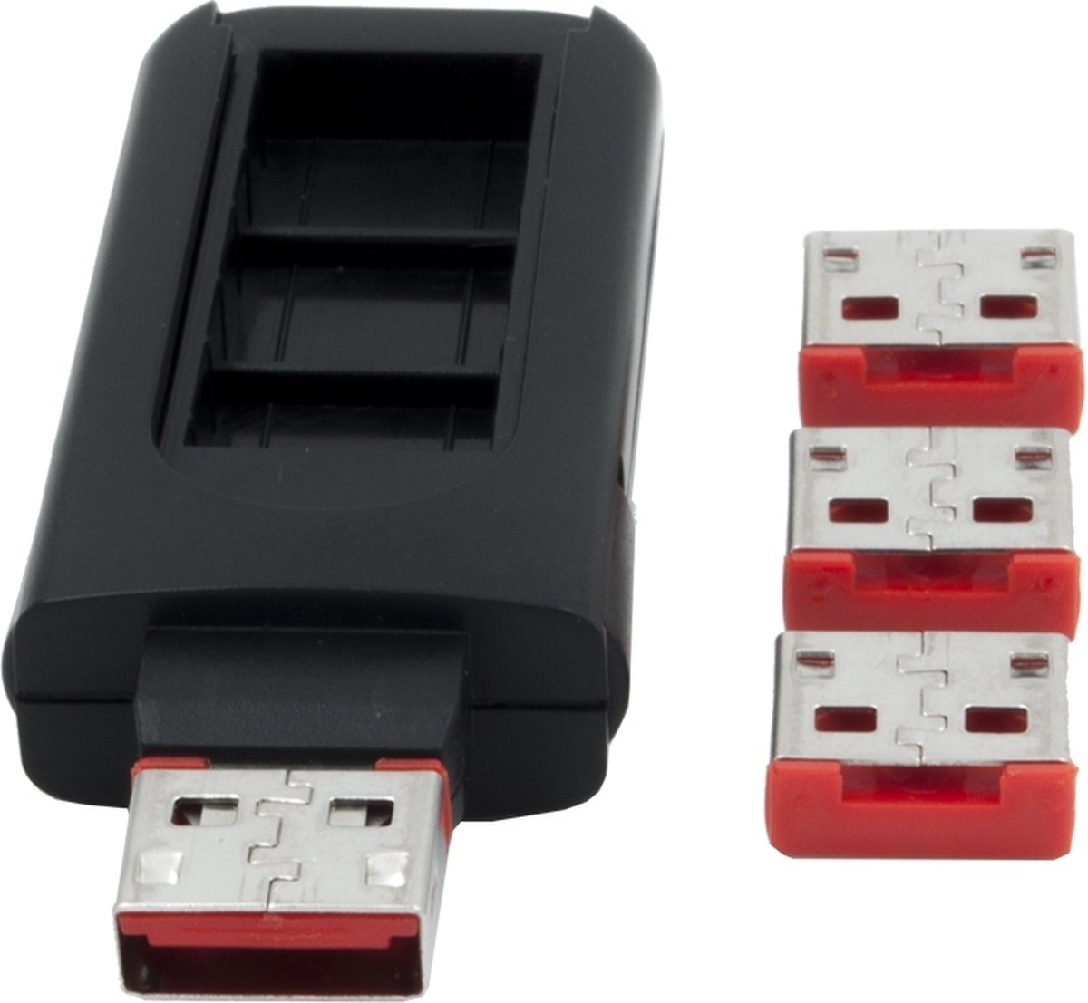 EX-1112-R, 4x USB-lås, 1x nøgle