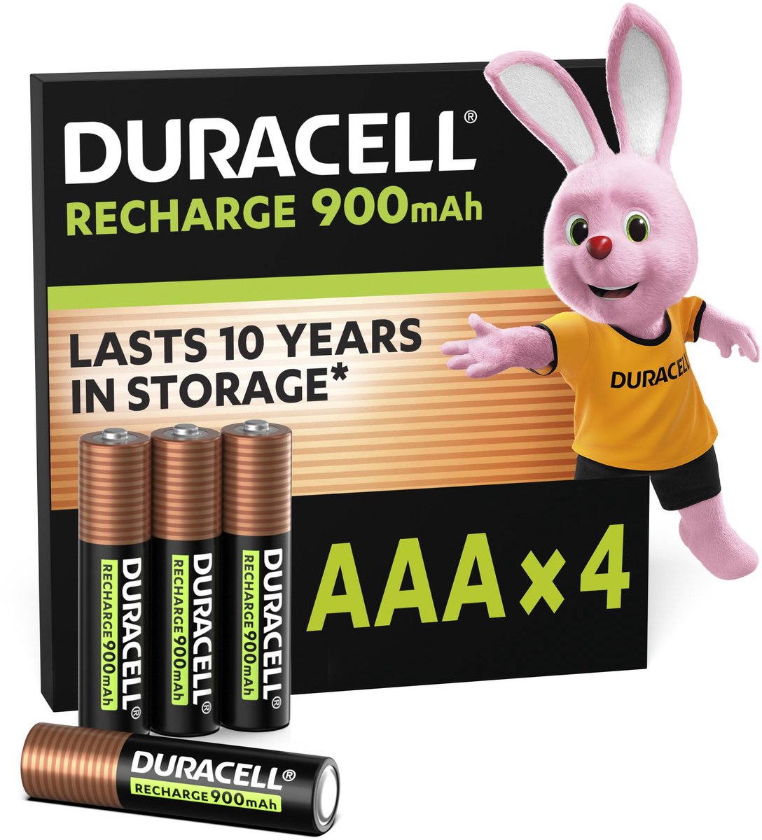 Duracell StayCharged HR03 Genopladeligt AAA-batteri NiMH 900 mAh 1.2 V 4 stk