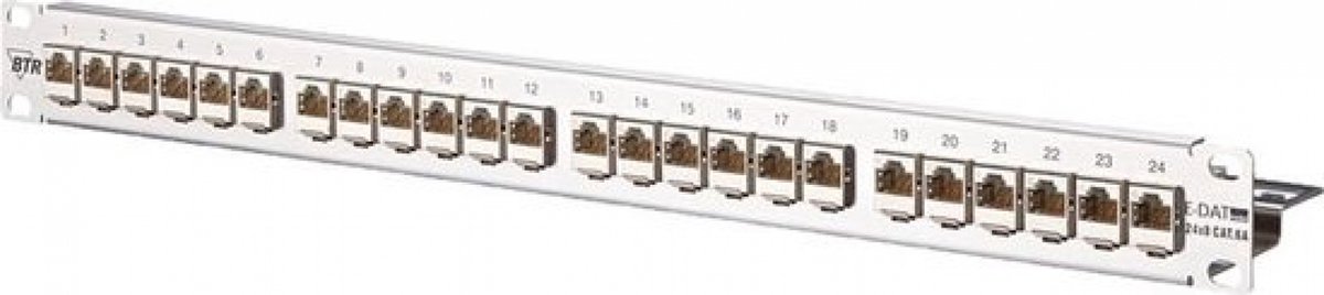 Metz Connect 130921-E 24 porte Netværk-patchpanel 483 mm (19) CAT 6A 1 U Sølv (metallic) med stik