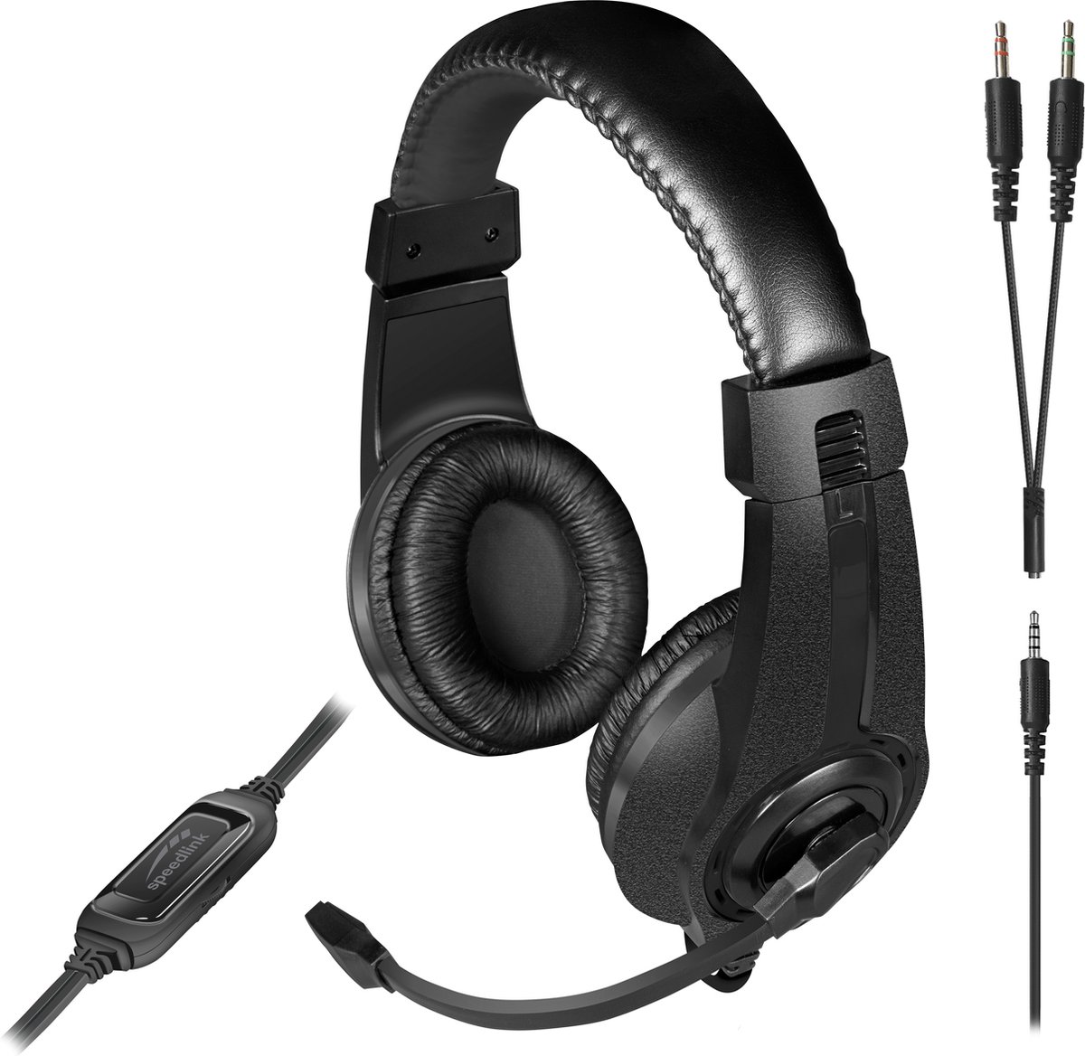 SpeedLink LEGATOS Over Ear-hovedtelefoner kabelbundet Stereo Sort Headset Gaming