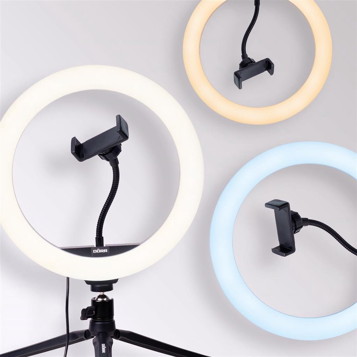 DÖRR Vlogging Kit VL-26 RGB LED ringlampe Antal lysdioder: 130