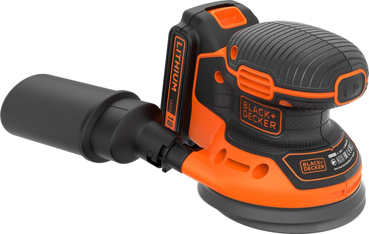 Black & Decker BDCROS18-QW Batteridreven excentrisk sliber inkl. batteri, Inkl. oplader 18 V Ø 125 mm