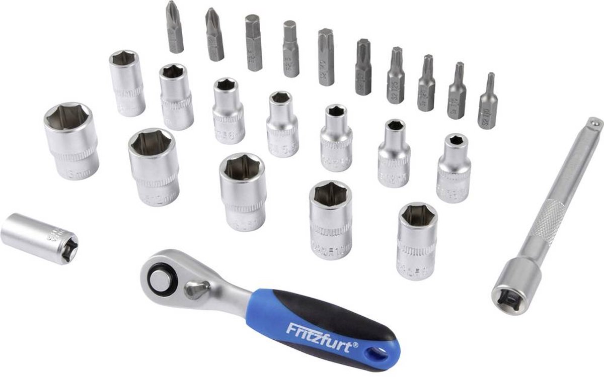 FRITZFURT Topnøglesæt Metrisk 1/4 (6,3 mm) 25 dele 6100-3025