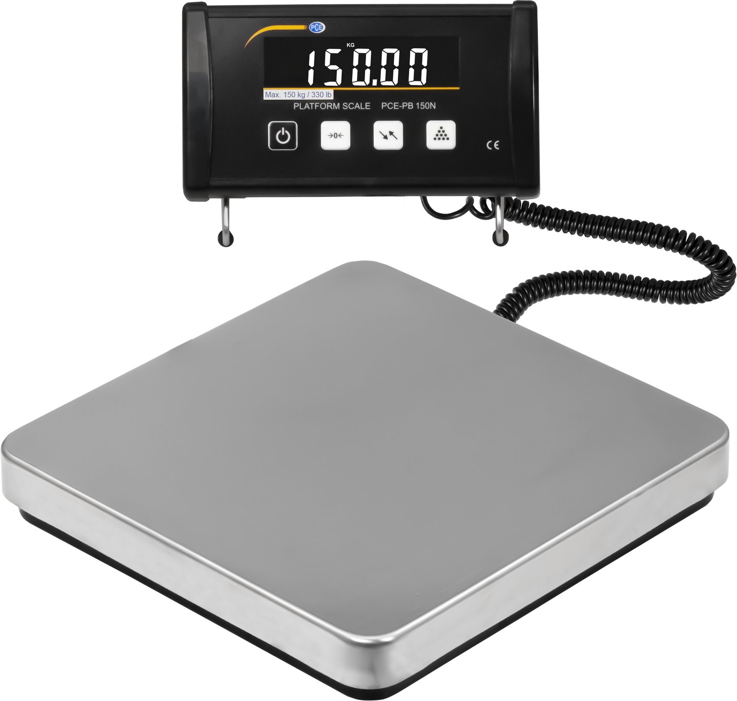 PCE Instruments PCE-PB 150N Platformvægt PCE-PB 150N Vejeområde 200 kg Aflæsningsnøjagtighed 50 g Batteridrevet, via strømdrift, via USB