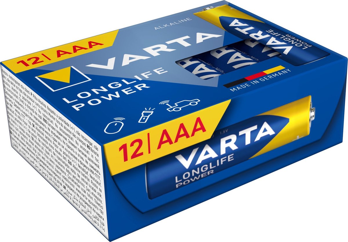 Varta AAA-batteri VARTA Longlife Power AAA Cube Pack12 Alkali-mangan 1.5 V 12 stk
